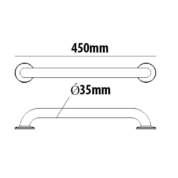Inta 450mm Powder Coated Grab Rail With Exposed Fixings Blue 3 Inta 450mm Powder Coated Grab Rail With Exposed Fixings Blue