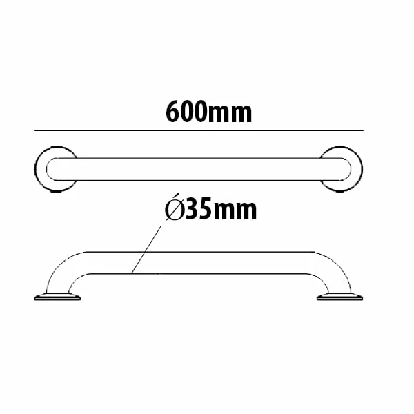 Inta 600mm Powder Coated Grab Rail With Exposed Fixings Blue 3 Inta 600mm Powder Coated Grab Rail With Exposed Fixings Blue