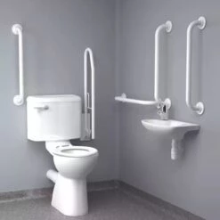 Inta Standard Doc M Pack With 6L Close Coupled Disabled Toilet With Thermostatic Tap - White