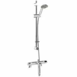 Inta Plus Deck Mounted Thermostatic Bath Shower Mixer With Slide Rail Kit & Deck Mounting Legs