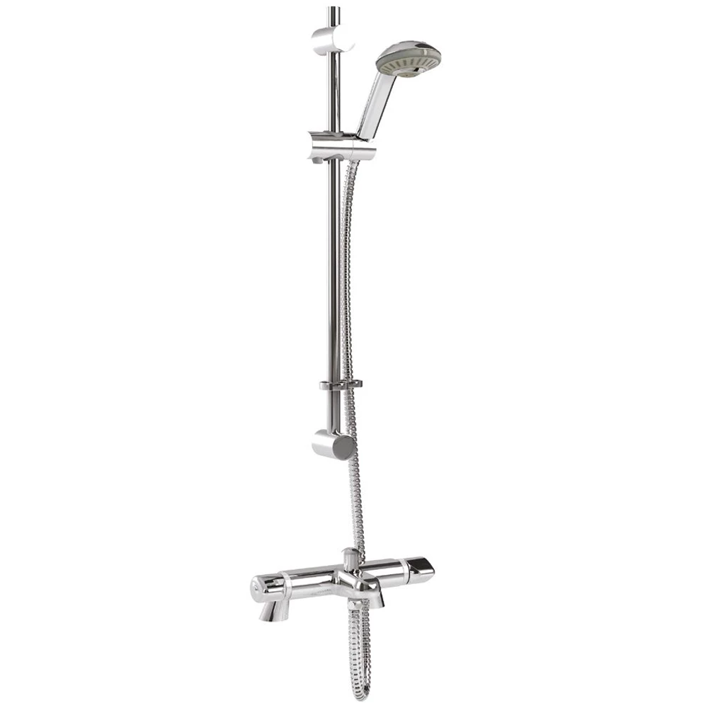 Inta Plus Deck Mounted Thermostatic Bath Shower Mixer With Slide Rail Kit & Deck Mounting Legs 2 Inta Plus Deck Mounted Thermostatic Bath Shower Mixer With Slide Rail Kit & Deck Mounting Legs