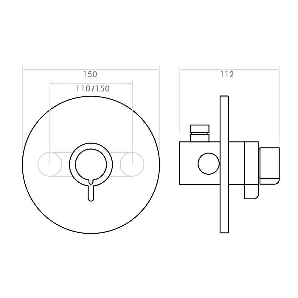 Inta Puro Thermostatic Mini Concentric Dual Control Concealed Shower Rail Kit & Eco Head - Chrome 4 Inta Puro Thermostatic Mini Concentric Dual Control Concealed Shower Rail Kit & Eco Head - Chrome - Image 2
