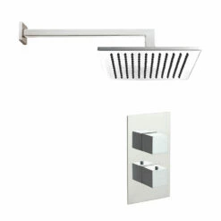 JTP Athena Thermostatic Dual Concealed Mixer Shower With Fixed Shower Head - Chrome