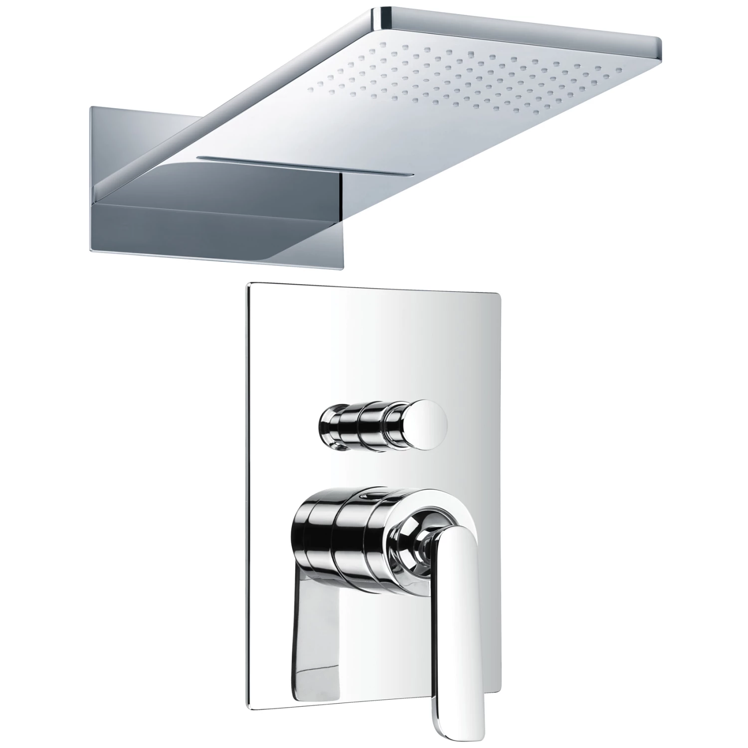 JTP Cascata Concealed 2 Outlet Shower Valve With Diverter And Shower Head - Chrome 3 JTP Cascata Concealed 2 Outlet Shower Valve With Diverter And Shower Head - Chrome