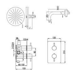JTP Florence Dual Concealed Mixer Shower With Fixed Head