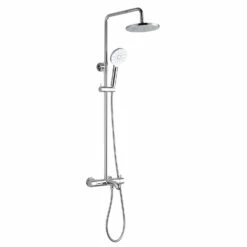 JTP Florence Thermostatic Shower Pole With Overhead Shower And Hand Shower + Bath Spout