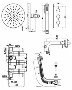 JTP Florence Triple Concealed Mixer Shower With Shower Handset + Bath Filler + Fixed Head 12 JTP Florence Triple Concealed Mixer Shower With Shower Handset + Bath Filler + Fixed Head -HEATANDPLUMB Sales just taps plus florence complete mixer shower jtpk22