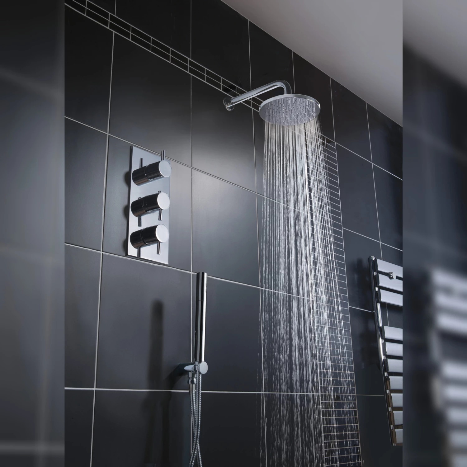 JTP Florence Triple Concealed Mixer Shower With Shower Handset + Bath Filler + Fixed Head 7 JTP Florence Triple Concealed Mixer Shower With Shower Handset + Bath Filler + Fixed Head - Image 5