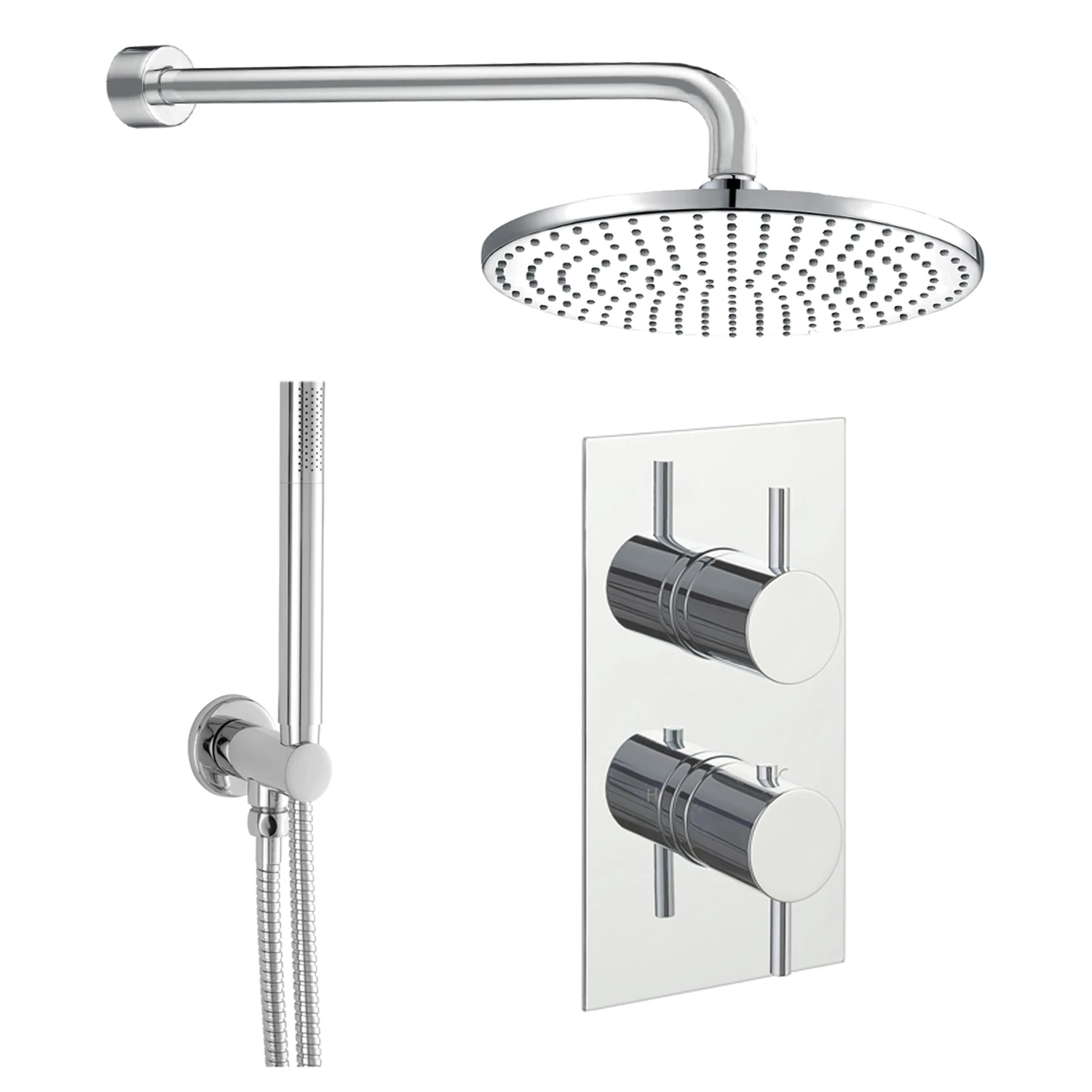 JTP Florentine Dual Concealed Mixer Shower With Shower Handset + Fixed Head 7 JTP Florentine Dual Concealed Mixer Shower With Shower Handset + Fixed Head - Image 5