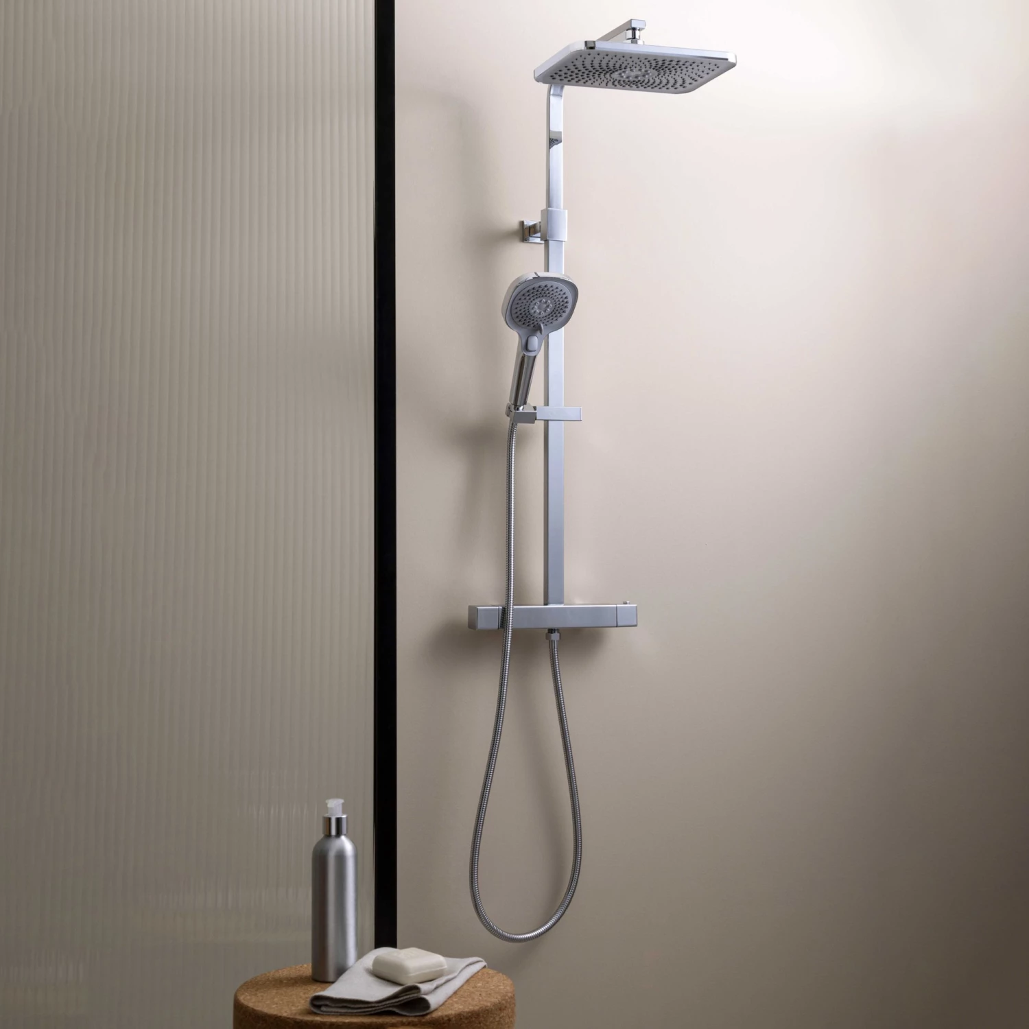 JTP HIX Thermostatic Bar Mixer Shower With Shower Kit And Fixed Head - Chrome 5 JTP HIX Thermostatic Bar Mixer Shower With Shower Kit And Fixed Head - Chrome - Image 3