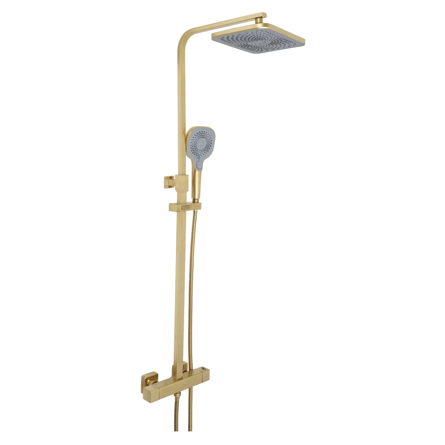 JTP HIX Thermostatic Bar Mixer Shower With Shower Kit And Fixed Head - Brushed Brass 4 JTP HIX Thermostatic Bar Mixer Shower With Shower Kit And Fixed Head - Brushed Brass - Image 2