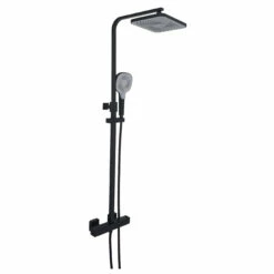 JTP HIX Thermostatic Bar Mixer Shower With Shower Kit And Fixed Head - Matt Black -HEATANDPLUMB Sales just taps plus hix complete mixer shower 38819mb