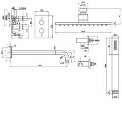 JTP Inox Thermostatic Dual Concealed Mixer Shower With Shower Handset + Fixed Head - Stainless Steel