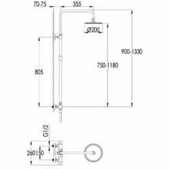 JTP Inox Thermostatic Bar Mixer Shower With Shower Kit + Fixed Head - Stainless Steel -HEATANDPLUMB Sales just taps plus inox complete mixer shower ix52819 1