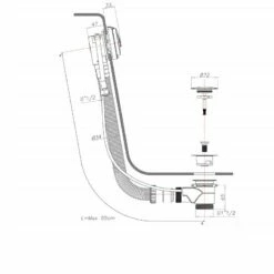 JTP Inox Slimeline Exofil With Bath Pop Up Waste 1050mm - Stainless Steel