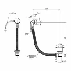 JTP Inox Exofil With Bath Click Clack Waste - Stainless Steel