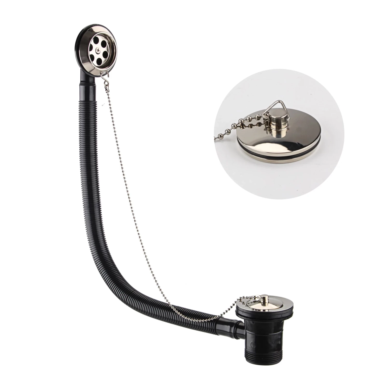 JTP Standard Bath Waste Plug And Chain Chrome 4 JTP Standard Bath Waste Plug And Chain Chrome - Image 2