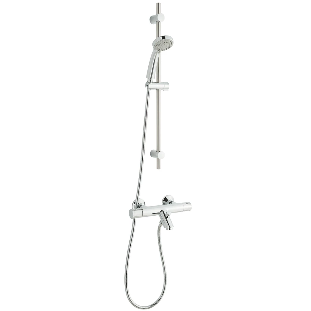 JTP Thermostatic Bath Shower Mixer With Slide Rail Kit And Multi-function Hand Shower - Chrome 3 JTP Thermostatic Bath Shower Mixer With Slide Rail Kit And Multi-function Hand Shower - Chrome