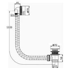 JTP Vos Click Clack Bath Filler With Built In Pop Up Waste - Matt Black