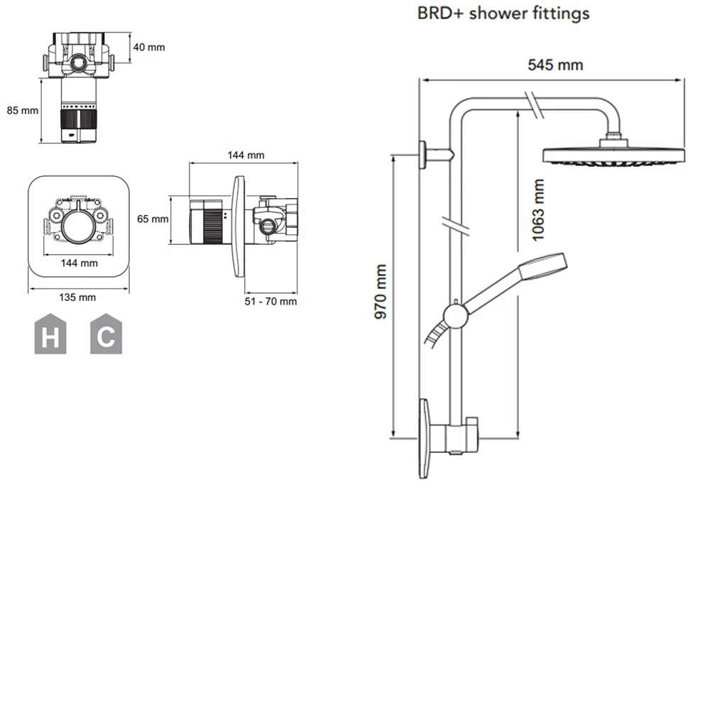 Mira Adept Plus Dual Concealed Mixer Shower With Shower Kit + Fixed Head 5 Mira Adept Plus Dual Concealed Mixer Shower With Shower Kit + Fixed Head - Image 3