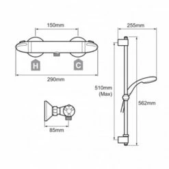 Mira Coda Pro Bar Mixer Shower With Shower Kit