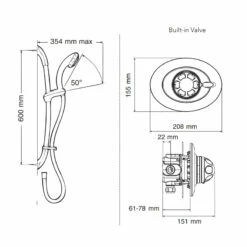 Mira Excel BIV Concealed Thermostatic Shower Mixer With Slide Rail & Handset Kit - Chrome 11 Mira Excel BIV Concealed Thermostatic Shower Mixer With Slide Rail & Handset Kit - Chrome -HEATANDPLUMB Sales mira excel complete mixer shower 1 1518 303 1