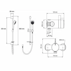Mira Miniduo Dual Exposed Mixer Shower With Shower Kit