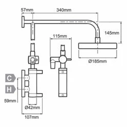 Mira Miniluxe Vertical Bar Mixer Shower With Shower Kit + Fixed Head -HEATANDPLUMB Sales mira miniluxe complete mixer shower 1 1660 015