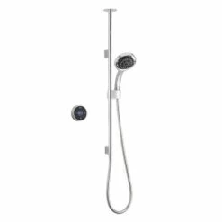 Mira Platinum Concealed Thermostatic Digital Shower Mixer With Ceiling Fed Pumped - Black/Chrome