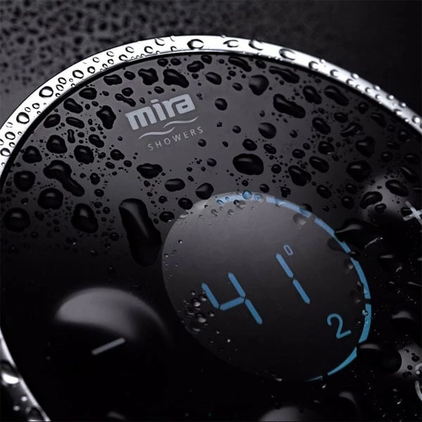 Mira Platinum Concealed Thermostatic Digital Shower Mixer With Rear Fed Pumped - Black/Chrome 7 Mira Platinum Concealed Thermostatic Digital Shower Mixer With Rear Fed Pumped - Black/Chrome - Image 5