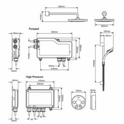 Mira Platinum HP Concealed Digital Shower With Fixed Head And Kit - Black/Chrome -HEATANDPLUMB Sales mira platinum complete mixer shower 1 1796 003