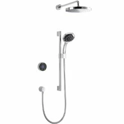 Mira Platinum HP Concealed Digital Shower With Fixed Head And Kit - Black/Chrome -HEATANDPLUMB Sales mira platinum complete mixer shower 1 1796 004