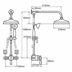 Mira Realm Dual Exposed Mixer Shower With Shower Kit + Fixed Head 14 Mira Realm Dual Exposed Mixer Shower With Shower Kit + Fixed Head -HEATANDPLUMB Sales mira realm complete mixer shower 1 1735 002