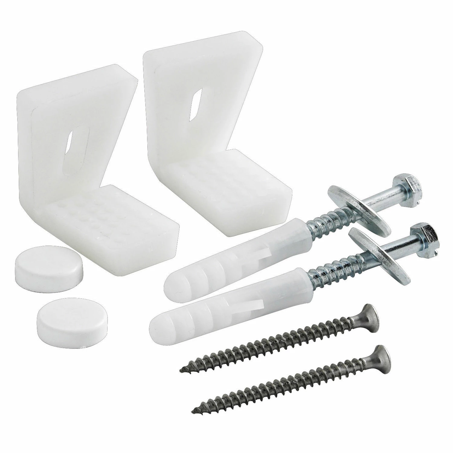 Nuie Angled Toilet Pan Floor Fixing Kit - Chrome/White 3 Nuie Angled Toilet Pan Floor Fixing Kit - Chrome/White