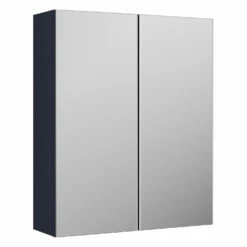 Nuie Arno Mirrored Bathroom Cabinet (50/50) 715mm H X 600mm W - Electric Blue