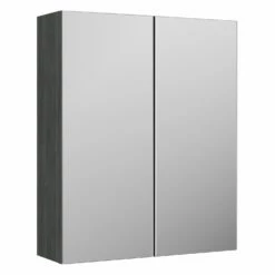 Nuie Arno Mirrored Bathroom Cabinet (50/50) 715mm H X 600mm W - Anthracite Woodgrain