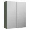 Nuie Arno Mirrored Bathroom Cabinet (50/50) 715mm H X 600mm W - Satin Reed Green