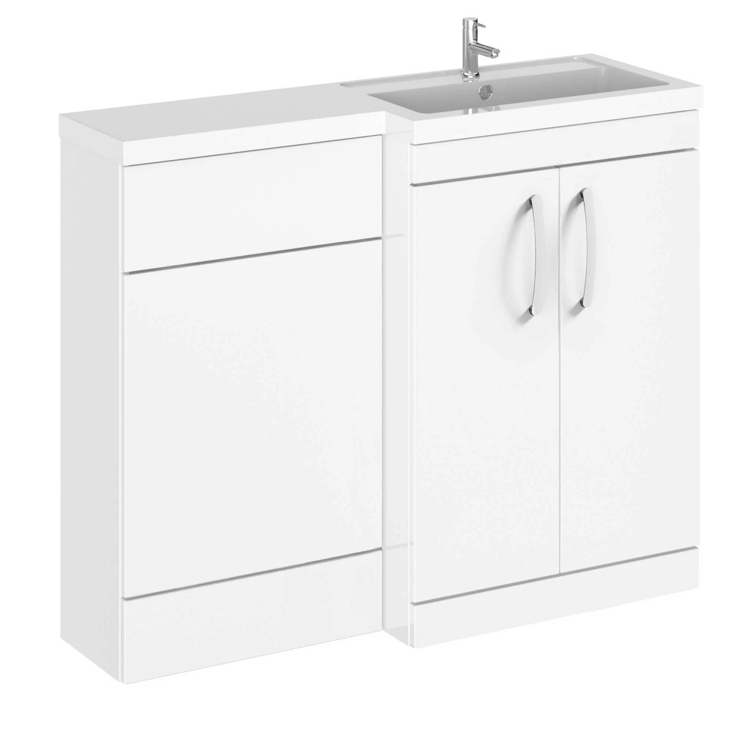 Nuie Arno RH Combination Unit With L-Shape Basin 1100mm Wide - Gloss White 3 Nuie Arno RH Combination Unit With L-Shape Basin 1100mm Wide - Gloss White