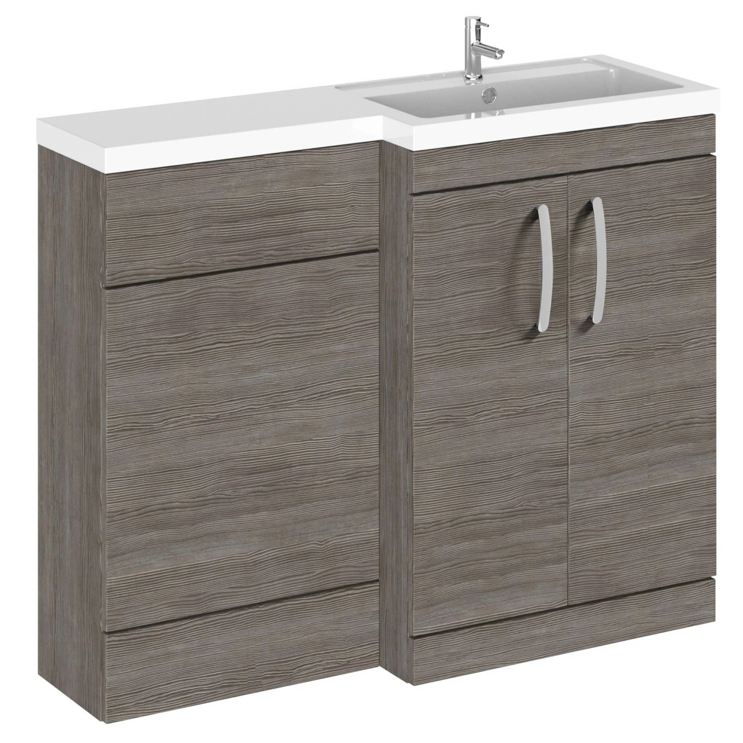 Nuie Arno RH Combination Unit With L-Shape Basin 1100mm Wide - Anthracite Woodgrain 3 Nuie Arno RH Combination Unit With L-Shape Basin 1100mm Wide - Anthracite Woodgrain