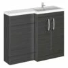 Nuie Arno RH Combination Unit With L-Shape Basin 1100mm Wide - Charcoal Black Woodgrain -HEATANDPLUMB Sales nuie arno bathroom furniture arn611r