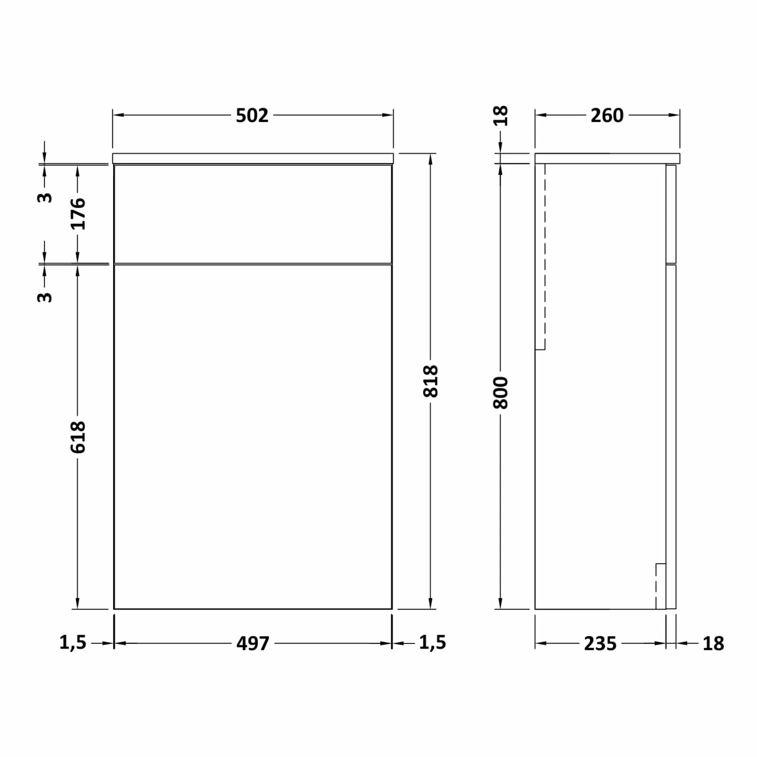 Nuie Arno Back To Wall WC Toilet Unit 500mm Wide - Satin Anthracite 3 Nuie Arno Back To Wall WC Toilet Unit 500mm Wide - Satin Anthracite
