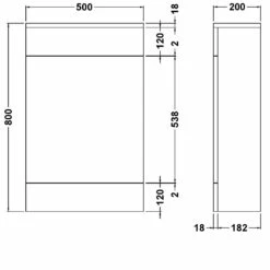Nuie Arno Compact Back To Wall WC Unit 500mm W X 200mm D - Gloss Grey 7 Nuie Arno Compact Back To Wall WC Unit 500mm W X 200mm D - Gloss Grey -HEATANDPLUMB Sales nuie arno bathroom furniture nvm941 1