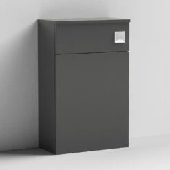 Nuie Arno Compact Back To Wall WC Unit 500mm W X 200mm D - Gloss Grey