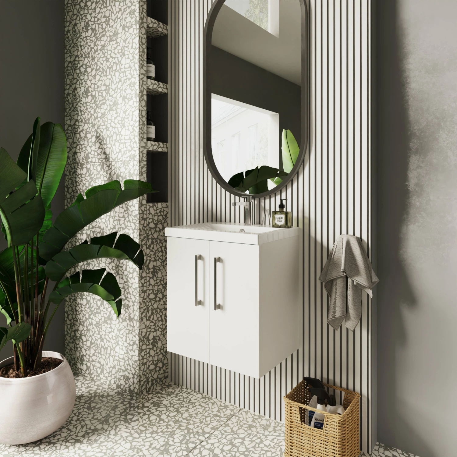 Nuie Arno Wall Hung 2-Door Vanity Unit With Basin-3 500mm Wide - Gloss White 3 Nuie Arno Wall Hung 2-Door Vanity Unit With Basin-3 500mm Wide - Gloss White