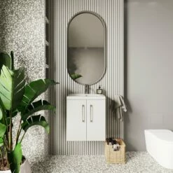 Nuie Arno Wall Hung 2-Door Vanity Unit With Basin-1 500mm Wide - Gloss White -HEATANDPLUMB Sales nuie arno vanity unit arn121a 3 1