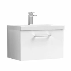 Nuie Arno Wall Hung 1-Drawer Vanity Unit With Basin-1 600mm Wide - Gloss White -HEATANDPLUMB Sales nuie arno vanity unit arn122a 3