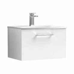 Nuie Arno Wall Hung 1-Drawer Vanity Unit With Basin-4 600mm Wide - Gloss White -HEATANDPLUMB Sales nuie arno vanity unit arn122g 3