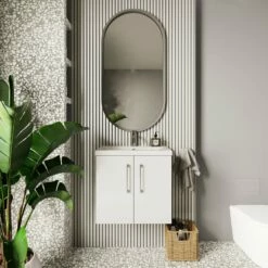 Nuie Arno Wall Hung 2-Door Vanity Unit With Basin-4 600mm Wide - Gloss White -HEATANDPLUMB Sales nuie arno vanity unit arn123a 2 2