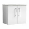 Nuie Arno Wall Hung 2-Door Vanity Unit With Bellato Grey Worktop 600mm Wide - Gloss White -HEATANDPLUMB Sales nuie arno vanity unit arn123lbg 3