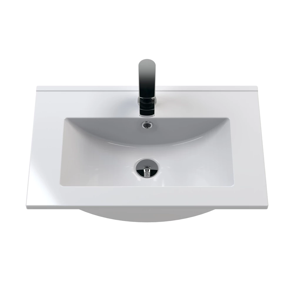 Nuie Athena Wall Hung 1-Drawer Vanity Unit With Basin-2 600mm Wide - Anthracite Woodgrain 7 Nuie Athena Wall Hung 1-Drawer Vanity Unit With Basin-2 600mm Wide - Anthracite Woodgrain - Image 5